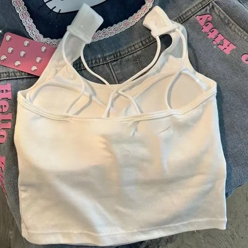 Camiseta sin mangas de Hello Kitty con almohadilla para el pecho para niña