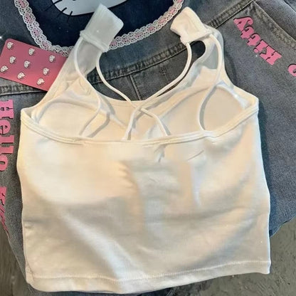 Camiseta sin mangas de Hello Kitty con almohadilla para el pecho para niña